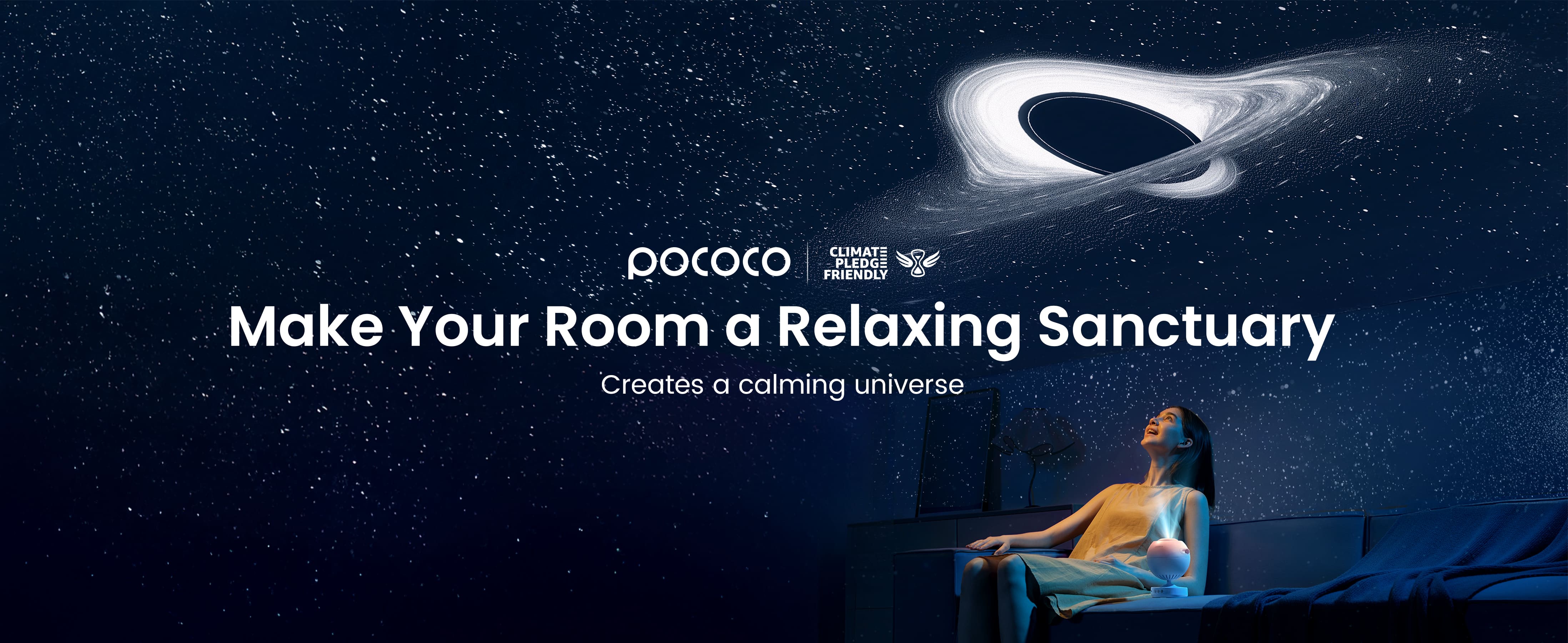 POCOCO Galaxy Star Projector for Bedroom with Replaceable Optical